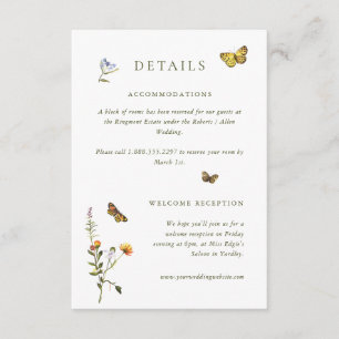 Cartão De Informações Detalhes do Casamento Botânico de Woodland Boho Vi