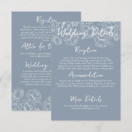 Cartão De Informações Detalhes do Casamento Botânico Romântico Boho Dust
