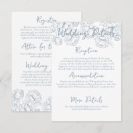 Cartão De Informações Detalhes do Casamento Botânico Romântico Boho Dust