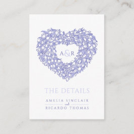 Cartão De Informações Detalhes do casamento bouquet de tulipas monograma