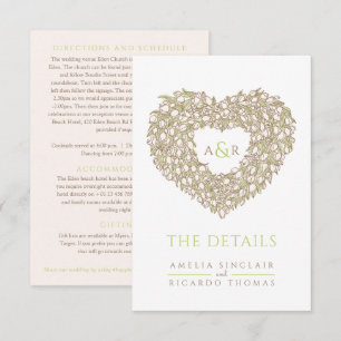 Cartão De Informações Detalhes do casamento bouquet de tulipas monograma