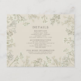 Cartão De Informações Detalhes do Casamento Branco da Respiração do Bebê