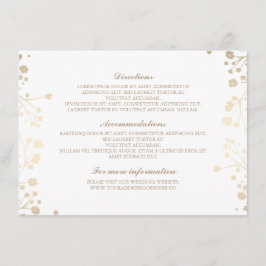 Cartão De Informações Detalhes do Casamento Branco da Respiração do Bebê