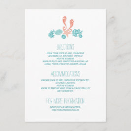 Cartão De Informações Detalhes do Casamento Branco dos Tesouros Submarin