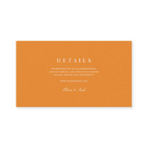 Detalhes do Casamento Branco e Laranja Elegante