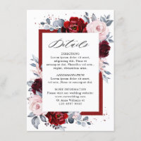 Detalhes do Casamento Burgundy Wine Azul Desbotado