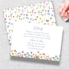 Cartão De Informações Detalhes do Casamento Caprichoso de Flores Silvest