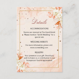 Cartão De Informações Detalhes do Casamento Celestial com Estrelas de Te