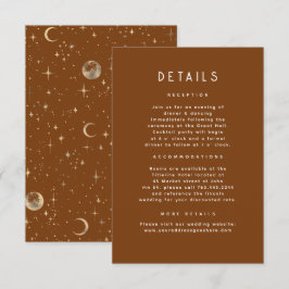 Cartão De Informações Detalhes do Casamento Celestial da Noite Estelar
