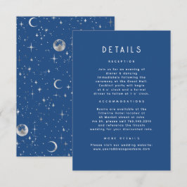 Cartão De Informações Detalhes do Casamento Celestial da Noite Estelar