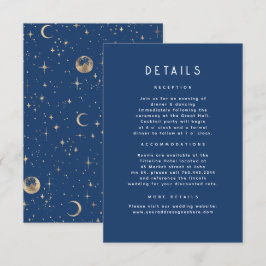 Cartão De Informações Detalhes do Casamento Celestial da Noite Estelar