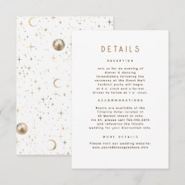 Cartão De Informações Detalhes do Casamento Celestial da Noite Estelar