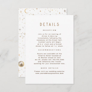 Cartão De Informações Detalhes do Casamento Celestial da Noite Estelar