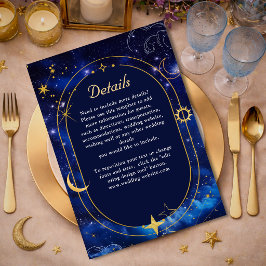 Cartão De Informações Detalhes do casamento celestial místico da lua de 