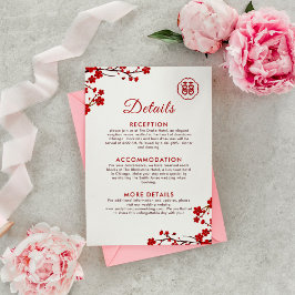 Cartão De Informações Detalhes do Casamento Chinês Legítimo de Dupla Fel