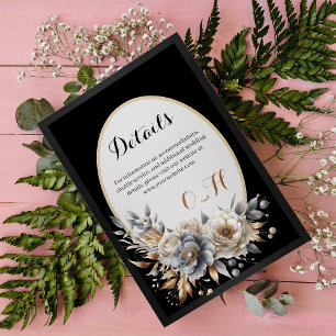 Cartão De Informações Detalhes do Casamento Clássico Clássico de Russo F