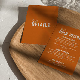 Cartão De Informações Detalhes do Casamento Colorido Clássico Moderno