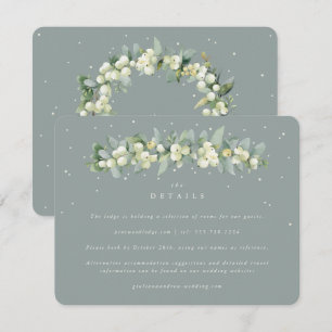 Cartão De Informações Detalhes do Casamento com a Grinalda de Green Snow