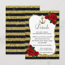 Detalhes do Casamento com Âncora Náutica Dourada e