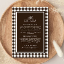 Detalhes do Casamento com Borda de Arlequim Marrom