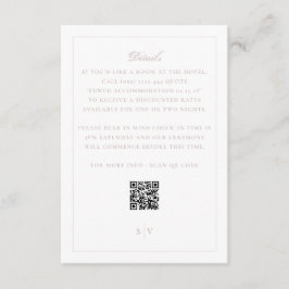 Cartão De Informações Detalhes do Casamento com Código QR Rosa Elegante