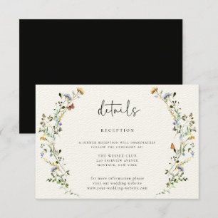 Cartão De Informações Detalhes do Casamento com Coroa de Campo Selvagem