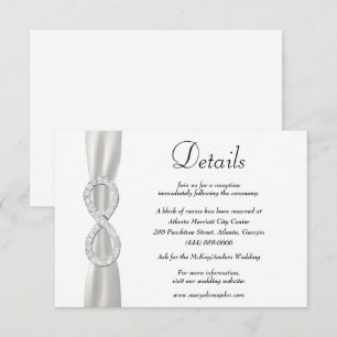 Cartão De Informações Detalhes do Casamento com Diamante em Símbolo de I
