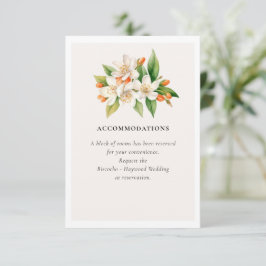 Cartão De Informações Detalhes do Casamento com Flor de Laranjeira Cartã