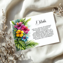 Cartão De Informações Detalhes do Casamento com Hibisco Tropical