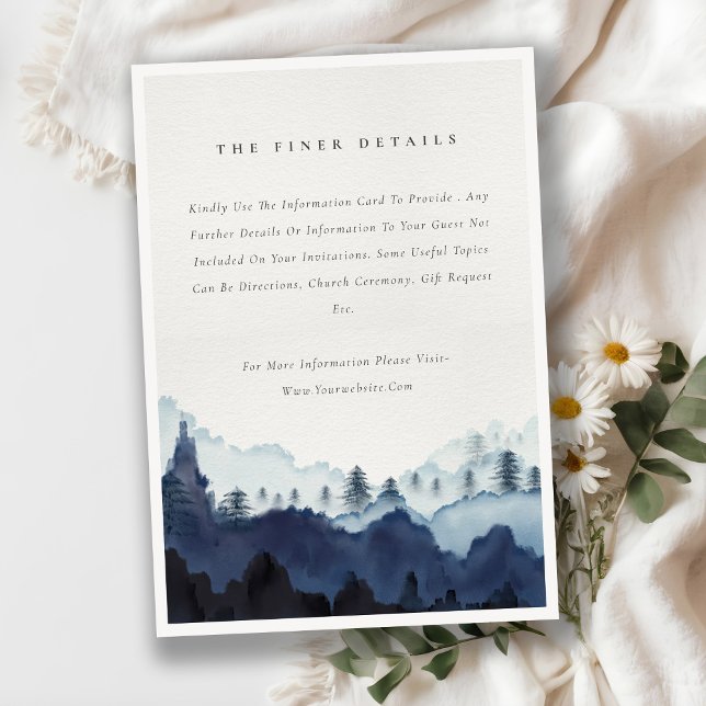 Cartão De Informações Detalhes do Casamento com Pine Woods de Montanha M (Criador carregado)