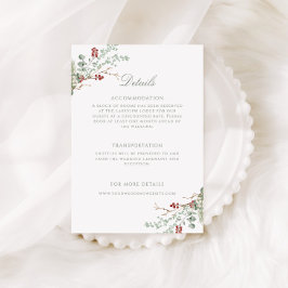 Cartão De Informações Detalhes do Casamento com Verdura de Inverno Român