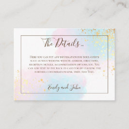 Cartão De Informações Detalhes do Casamento Confetti Dourado com Cor de 