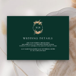 Cartão De Informações Detalhes do Casamento Crista de Flor Silvestre de 