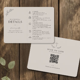 Cartão De Informações Detalhes do Casamento Cristão com Código QR
