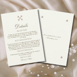 Cartão De Informações Detalhes do Casamento Cristão Pérola de Marfim 
