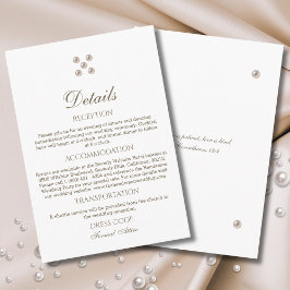 Cartão De Informações Detalhes do Casamento Cristão Pérola Elegante 