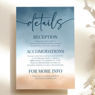 Cartão De Informações Detalhes do Casamento da Areia de Shore do Oceano 