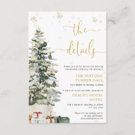 Cartão De Informações Detalhes do Casamento da Árvore de Natal