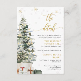Cartão De Informações Detalhes do Casamento da Árvore de Natal