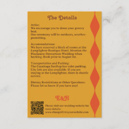 Cartão De Informações Detalhes do Casamento da Borda ondulada Groovy Ora