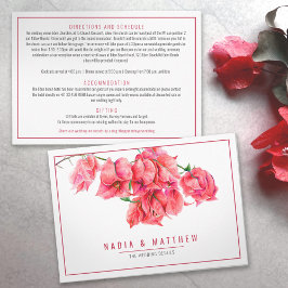 Cartão De Informações Detalhes do casamento da Bougainvillea red waterco