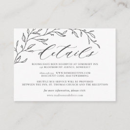 Cartão De Informações Detalhes do Casamento da Branch de Laurel Line Min