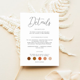 Cartão De Informações Detalhes do Casamento da Caligrafia Elegante