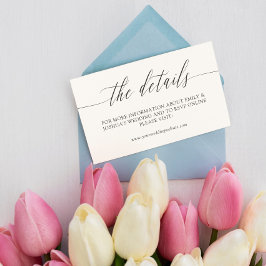 Cartão De Informações Detalhes do Casamento da Caligrafia Minimalista El