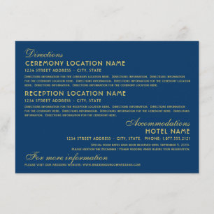 Cartão De Informações Detalhes do Casamento da Deco da Arte Dourada do M