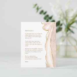 Cartão De Informações Detalhes do Casamento da Dourada Imagem de Marfim