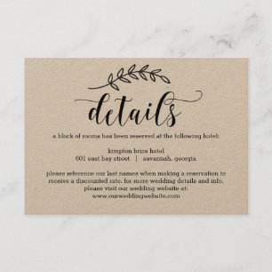 Cartão De Informações Detalhes do Casamento da Elegância Russa Card Kraf