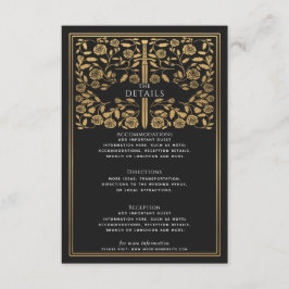 Cartão De Informações Detalhes do Casamento da Espada Real Medieval Negr