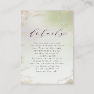 Cartão De Informações Detalhes do Casamento da Floresta de Ombre Primave