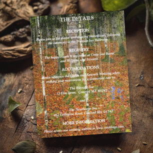 Cartão De Informações Detalhes do Casamento da Floresta Gustav Klimt